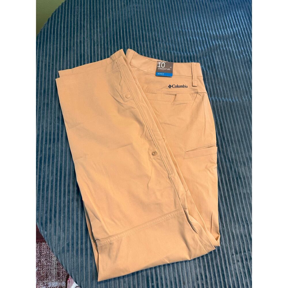 Columbia Women's Active Fit Straight Leg Pants - Size 10 - Tan/Khaki - NWT